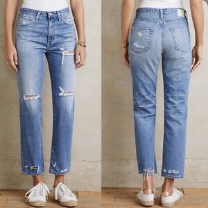 AG The Phobe Vintage High Waist Distressed Jeans